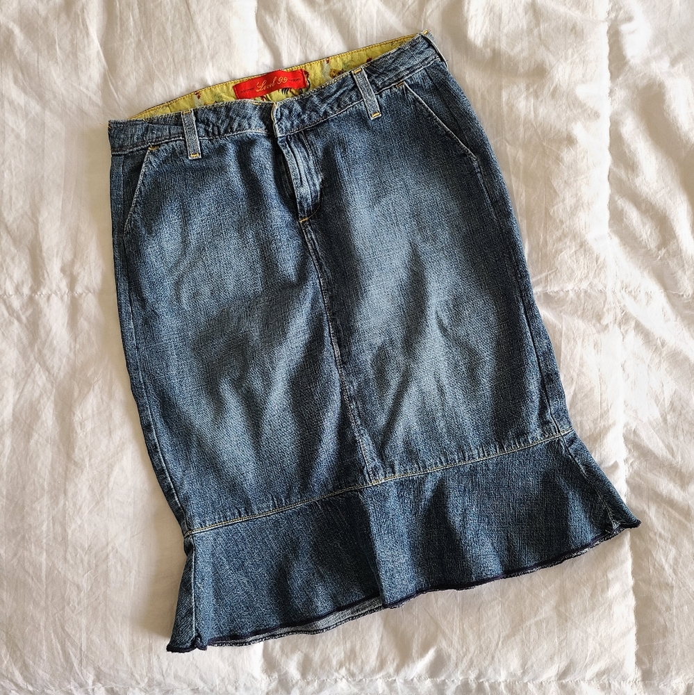 Level 99 Denim Pencil Skirt